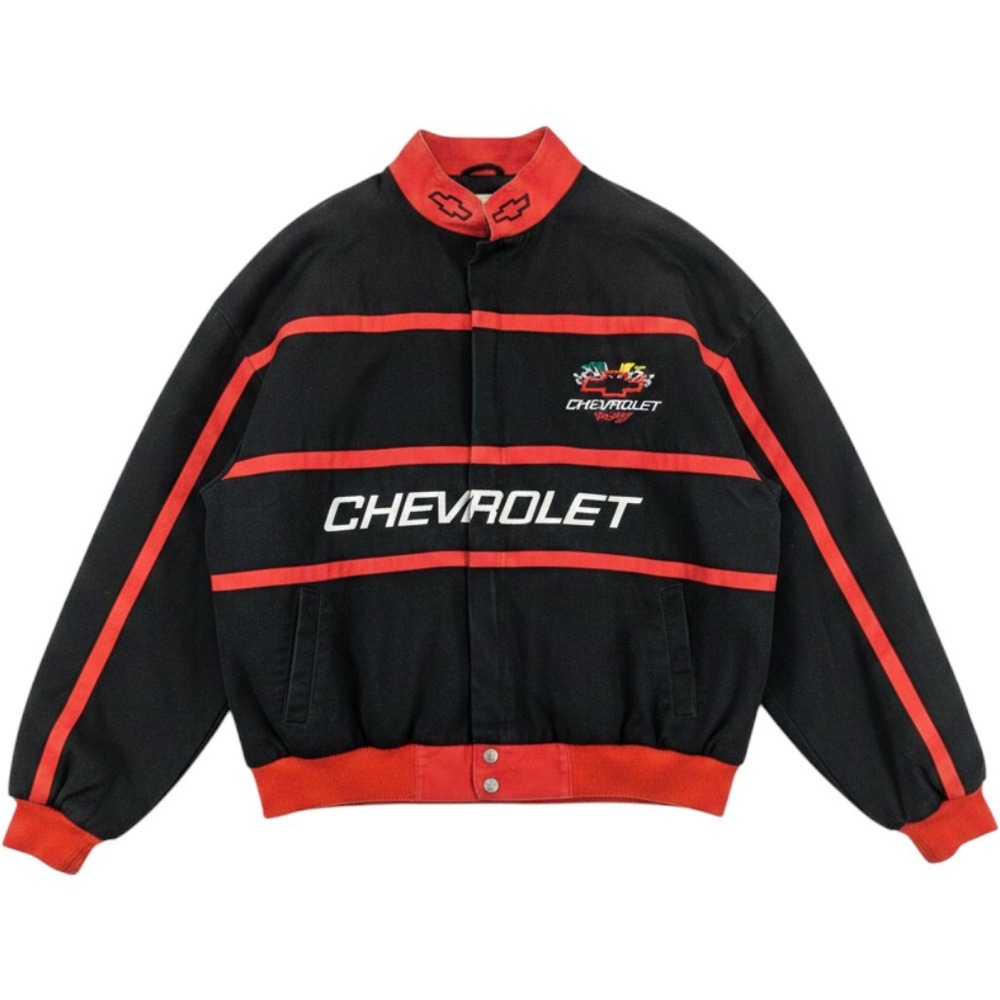 Vintage Chevrolet Racing Champions Jacket XXL Black Red Cotton Twill NASCAR XXL